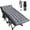 Black Gray w/ 2 Sided Mattress, variant on Slsy Folding Camping Cot with 2 Sided Mattress & Carry Bag, Portable Folding Cots for Adults, Heavy Duty Sleeping Cot Bed