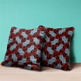 thumbnail image 3 of Amrita Sen Designs CAPL1106BrCDS-BL-18x18 18 x 18 in. Floral Leaves Broadcloth Indoor & Outdoor Blown & Closed Pillow - Red, Grey & Black, 3 of 7