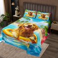 thumbnail image 2 of Erosebridal Animal Dog Coverlet Set King,Swimming Rings Bedding Set,Summer Holiday Decor,Breathable,3 Pieces, 2 of 5
