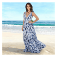thumbnail image 4 of Floral Leaf Print Maxi Beach Resort Dress, 4 of 5