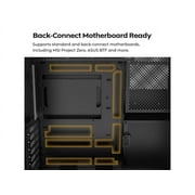 MONTECH HS01, ATX Mid-Tower PC Case, Gaming PC, High-Airflow, Reversible Layout, Mesh Front Panel, Sink-in Design, Toolless Panels, Black