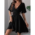 thumbnail image 6 of Elegant Women'S Casual Half Sleeve Wrap Dress V Neck High Waist for Beach and Vacation, 6 of 9