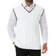 thumbnail image 1 of SUÉTER SIN MANGAS DE PUNTO DE CABLE DE COLOR SÓLIDO V-NECK PARA HOMBRES INSPIRAR CHIC L Blanco, 1 of 5