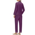 thumbnail image 5 of UVN Womens Pajamas Sets Long Sleeve Shirts and Long Pants Two Piece Lounge Sets Fall Satin Silk Pjs Sleepwear Outfits, 5 of 9