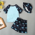 thumbnail image 4 of Rhuody Boys Swim Trunks 12-24 Months Baby Two Pieces Swimsuit Set Swimwear Dinosaur Bathing Suit Rash Guards With Hat Casual Boy'S Clothes Blue, 4 of 6