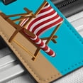 thumbnail image 6 of Beach Chair Red White Stripe Vacation Faux Leather Travel Luggage Tag, 6 of 7