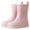 Pink, variant on XIMIN Women's Mid-Calf Lightweight Rain Boots for Outdoor Garden Waterproof Comfort Anti-Slip Short Rainboots Soft Cushioned Heeled Rain Shoes