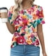 thumbnail image 1 of Puntoco Liquidación de blusas cortas para mujer Blusa informal de manga corta con cuello redondo a la moda para primavera/verano para mujer, 1 of 5