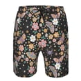 thumbnail image 4 of Yiaed Floral Insects Print Men's Swim Trunks with Lining Quick Dry Sports Shorts Beach Shorts Boardshorts-X-Large, 4 of 5