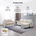 thumbnail image 2 of Mjkone 2 Pieces Living Room Furniture Sets, Sectional Sofas and Couches Set with Storage Ottoman for Living Room, 3-Seater + Loveseat + Ottoman,Beige, 2 of 8