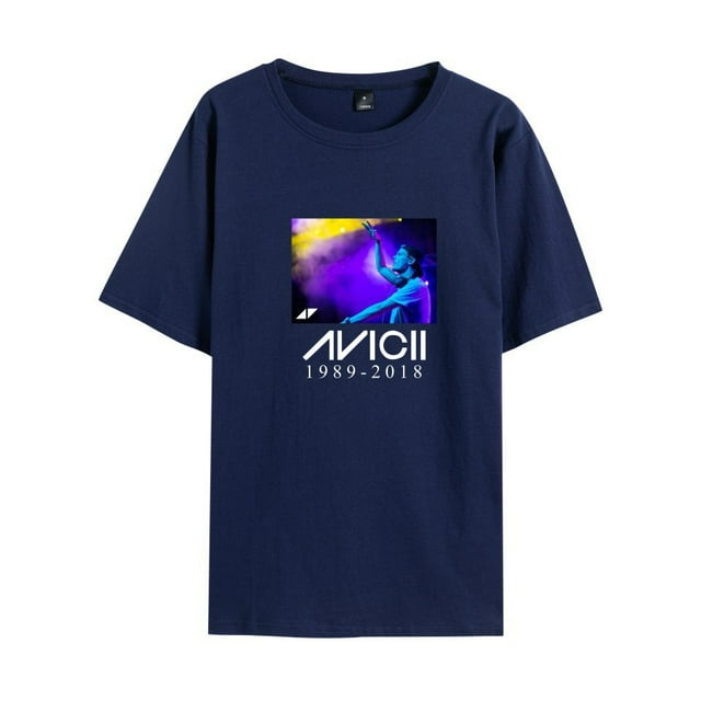 Suède DJ Avicii Avicii Entourant Personnalisé à la Mode Coton Hommes Tout-Match Col Rond à Manches Courtes T-shirt-Vinsniv