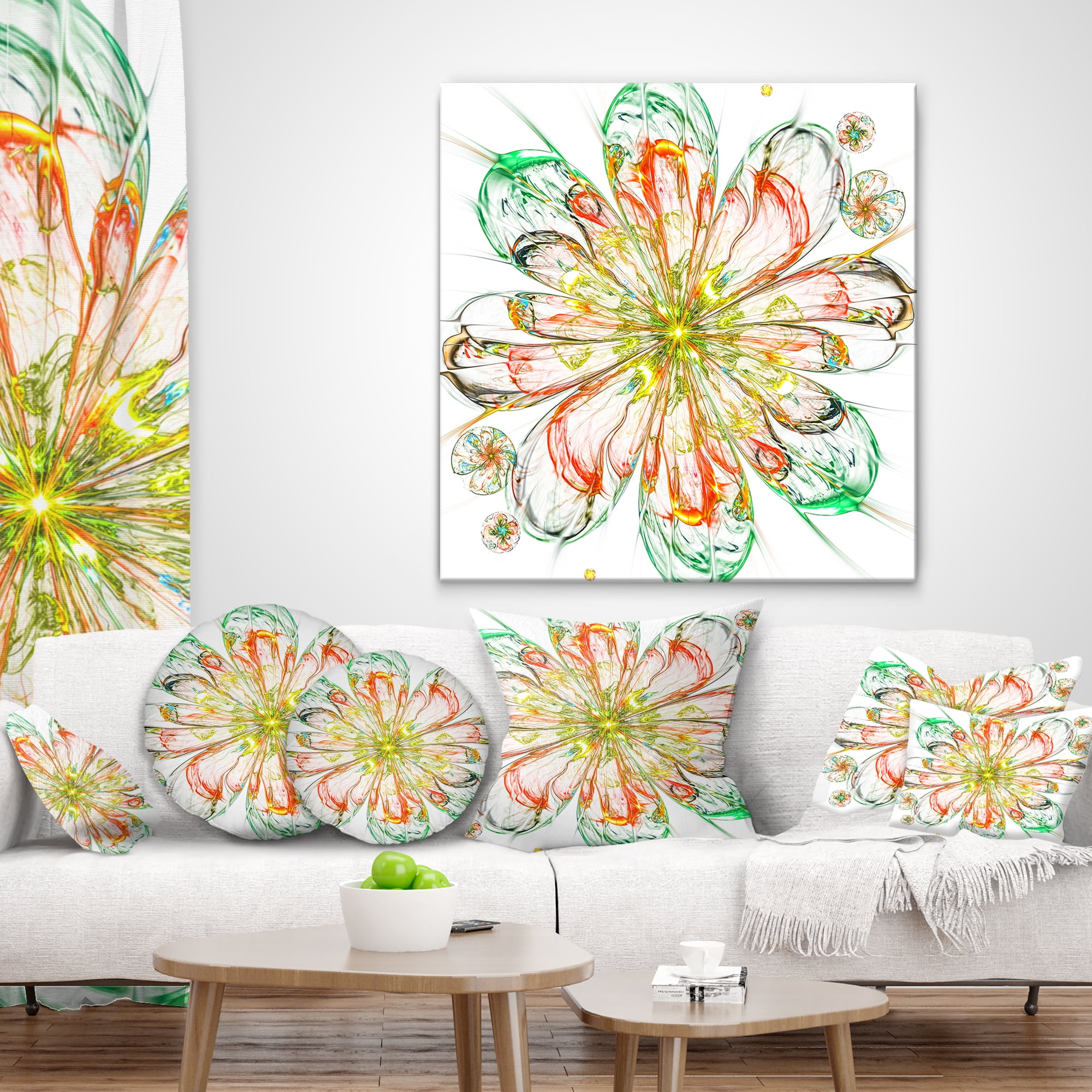 Designart 12" x 20" Green Polyester Throw Pillow