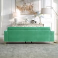 thumbnail image 4 of 87" Velvet Couch,Modern Sectional Sofa with Pillows for Living Room,Bedroom,Apartment Furniture with Gold Metal Legs and 3 Seats,Green, 4 of 7