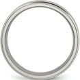 thumbnail image 2 of Titanium Brushed Center 7mm Ridged Edge Band (Size 11) Made In China tb197-11, 2 of 5
