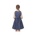thumbnail image 6 of Girls Dress Blue Polka Dot Pocket Pleated School Summer Sleeveless Cotton 6 Years, 6 of 9