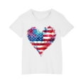 thumbnail image 6 of GERsome Unisex Kids American Flag Short Sleeve T-Shirts Boys Girls 4th of July Patriotic Crew Neck Pullover Tops, 3-4 Years, 6 of 6