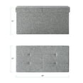 thumbnail image 6 of Mellow 30" Smart Lift Top Button Fabric Collapsible Storage Ottoman, Light Grey, 6 of 8