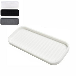 Baflan Silicone Sponge Holder (Pack of 2 Sizes) - Kitchen Sink Organizer Tray for Sponge, Scrubber, Soap - Clear