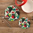 thumbnail image 7 of SKYSONIC Santa Hat Cat Pot Holders Trivets, 2 Pcs Heat Resistant Trivets,Christmas Balls Tree Branch Cotton Thread Weave Mats for Hot Pads Pans Pot Bowl Teapot for Kitchen Decor, 7 of 7