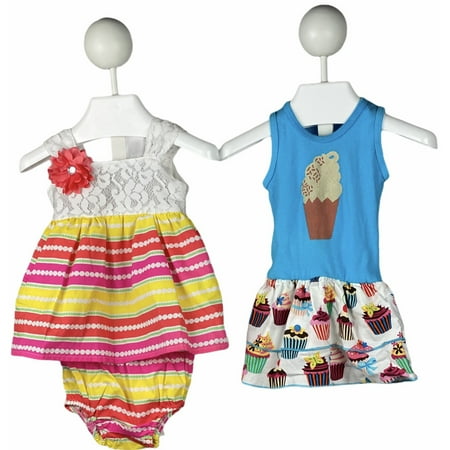 

Pre-Owned My Little Outfit Dresses and Bloomers 3-6 Months