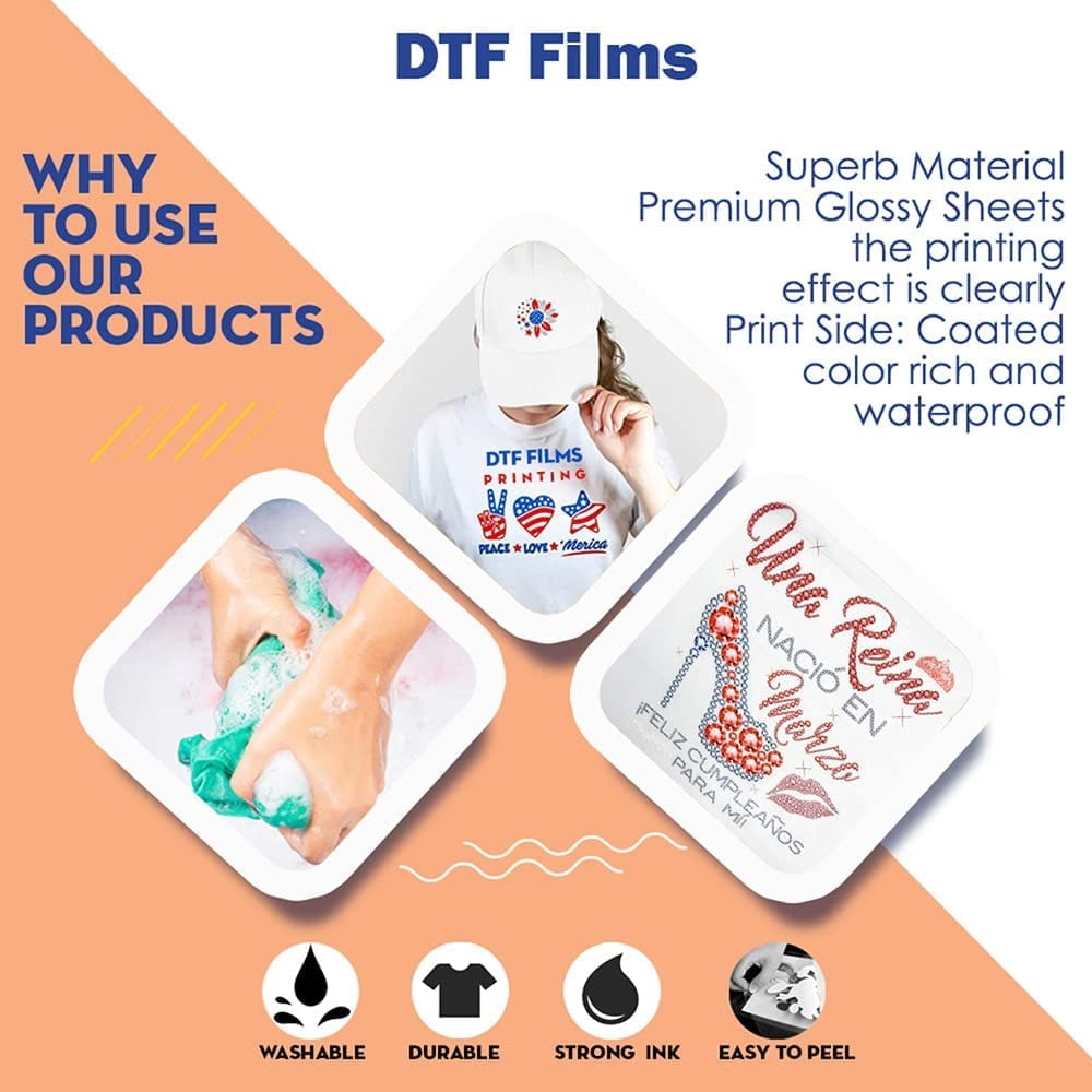 Cisinks Premium DTF Transfer Film 11.75"x16.5" - A3 Hot/Cold Peel 200 Sheets Matte Clear PreTreat PET Heat Transfer Paper for DIY Direct Print on All Fabric and Colors T-Shirts Textile