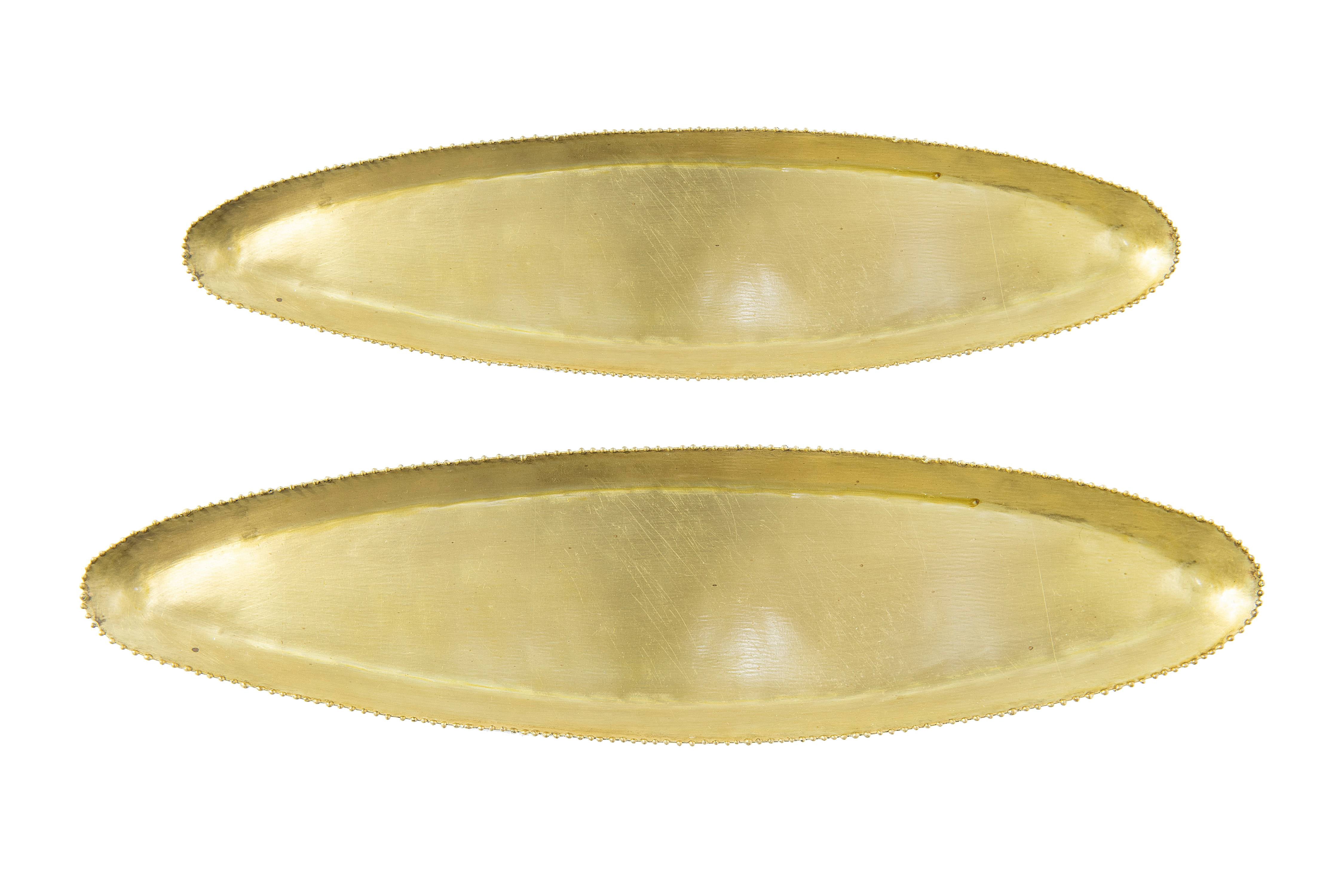 Creative CoOp Decorative Antique Brass Metal Trays with Beaded Edge