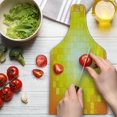 thumbnail image 3 of Yellow Cutting Board, Mosaic Retro Square Shapes and Patterns Pixels Rays Contemporary Graphic Design, Tempered Glass Cutting and Serving Board, Wine Bottle Shape, Orange Yellow, by Ambesonne, 3 of 5