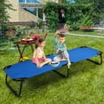 thumbnail image 1 of Gymax Folding Camping Bed Outdoor Military Cot Sleeping Blue, 1 of 10