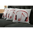 thumbnail image 2 of Ambesonne Music Throw Pillow Cover 4 Pack, Love Sound Headphones, 20", Red Black Grey, 2 of 6