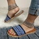 thumbnail image 1 of Zapatillas con punta abierta y plana para mujer, sandalias cómodas, informales, cómodas, para playa Wmkox8yii  hj789, 1 of 7