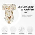 thumbnail image 6 of Naloa Chicken Family Women's Short-Sleeved Onesie, One-Piece Swimsuit for Parties, dates, clubs - Large, 6 of 9
