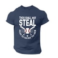 thumbnail image 3 of JLFKNG Summer Mens T Shirt Tops Summer Baseball Graphic Plus Size T Shirt Printed Solid Color Short Sleeve Fit For Hiking, Camping Or Other Outdoor Sports, 3 of 5