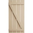 thumbnail image 2 of Ekena Millwork 23 1/2"W x 28"H Rustic Four Board Spaced Board-n-Batten Rough Sawn Faux Wood Shutters w/Z-Board (Per Pair), Primed Tan, 2 of 10