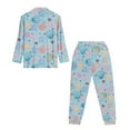 thumbnail image 5 of DISNIMO Starfish Shell Printed Womens Pajama Sets 2 Piece Pjs Button Down Sleepwear Long Sleeve Lounge Set with Pockets Fashion Soft Nightwear with Long Pants, 5 of 7