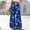 Blue, variant on Women's Summer Palazzo Pants Boho Wide Leg Floral Print Casual Pants Casual High Waist Lounge Beach Trousers