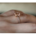 thumbnail image 2 of SKJEWELLERS Emerald Cut Solitaire Morganite Bridal Set Ring 925, Sterling Silver, 14k Rose Gold Finish, 2 of 6