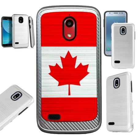 For Coolpad Illumina (2018) Case Brushed Metal Texture Hybrid TPU Artillery Phone Cover (Canada