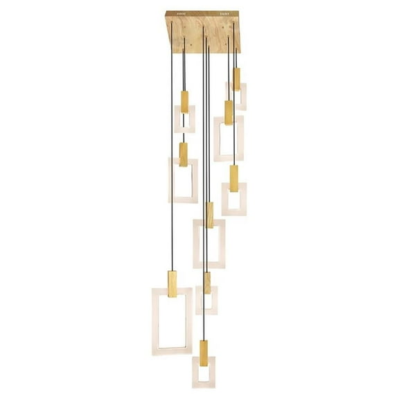 CWI Lighting Anello Contemporary Metal LED Pendant in White Oak