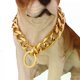 thumbnail image 2 of Gold Chain Dog Collar 15mm Wide Heavy Duty Metal Cuban Link Dog Slip Chain Collar Dog Necklace Fashion Pet Jewelry Accessories, 2 of 5