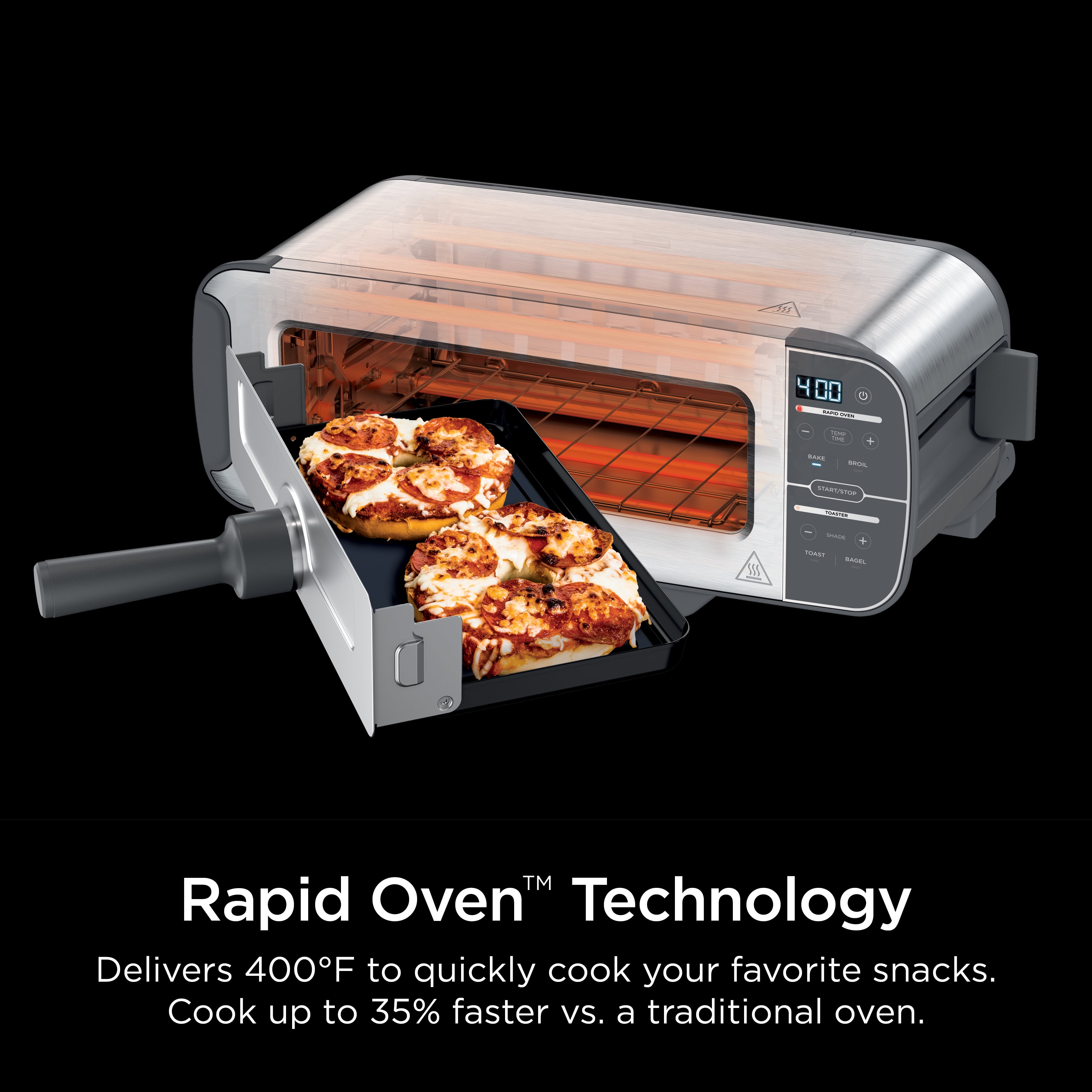 Foodi? 2-in-1 Flip Toaster, 2-Slice Toaster, Compact Toaster Oven, Snack  Maker, 1500 Watts, ST100 - AliExpress