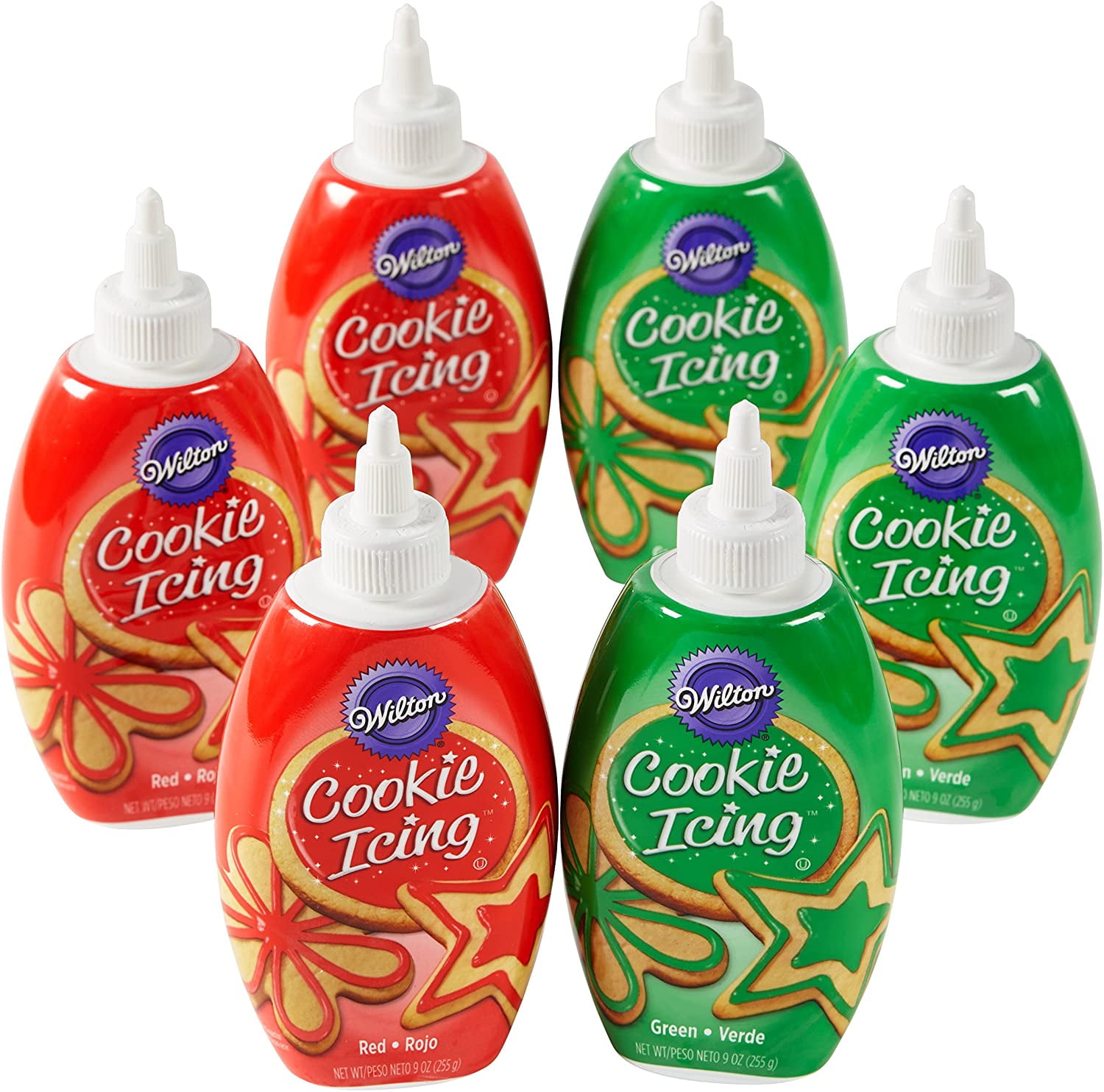 Wilton 21098429 Red and Green Holiday Cookie Decorating 6 Icing Multipack, Assorted Walmart