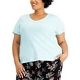 thumbnail image 3 of Charter Club Plus Size Pajama Top, Light Blue Solid, 3X, 3 of 3