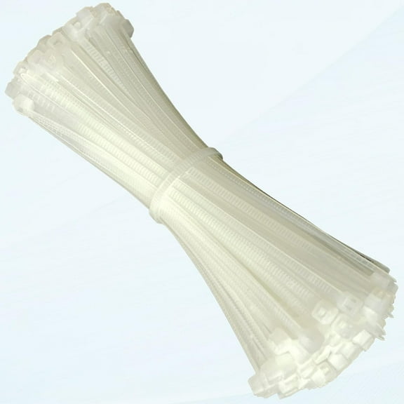 100 Pack White Plastic Cable Ties 100mm x 2.5mm Small Premium Nylon Zip Ties Self-Locking 4 Inch Covers Mini Ties