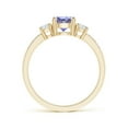 thumbnail image 2 of ANGARA Natural Three Stone Tanzanite and Diamond Ring in 14K Yellow Gold for Women (Size-6mm) | December Birthstone, Birthday, Anniversary, Jewelry Gift for Women | Natural Tanzanite Ring, 2 of 8