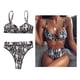 thumbnail image 3 of Conjunto de bikini para mujer, bralette triangular con copa acolchada, traje de baño para fiesta Serpentina, 3 of 9