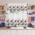 thumbnail image 2 of Independence Day Kitchen Curtains Valances 3 Piece Set, Watercolor Concubine Flower Rod Pocket Tier Curtain and Valance Drapes for Small Window 36 Inch Length for Bedroom Cafe, 2 of 9