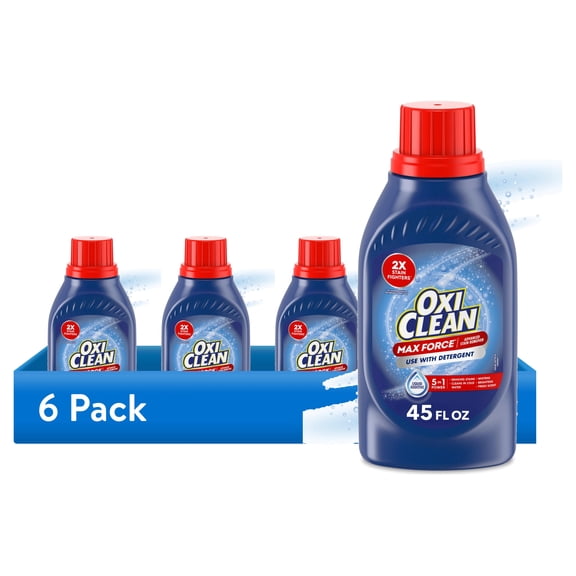 (6 pack) OxiClean Max Force Advanced Stain Remover Liquid, Gentle Color-Safe Stain Treater, 45 fl oz