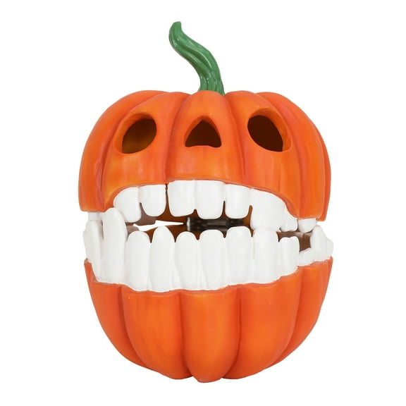 Happydeer Pumpkin Storage Box Resin Decorative Candy Bowl with Hinged Lid Halloween Desktop Decor Box for Holding Snacks Candy Nuts (Orange)