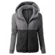 thumbnail image 2 of Gibobby Abrigos de mujer, Abrigo Acolchado de Lana de Cordero en Contraste,Chaqueta de Retazos de Felpa para Mujer, Sudadera con Capucha cálida de Invierno para Mujer(Gris,G), 2 of 3