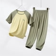 thumbnail image 4 of Amidoa Girls 2 Piece Outfits Summer Clothes Short Sleeve Cute T-Shirt and Casual Shorts Kids Clothing Sets Green Size 14, 4 of 7